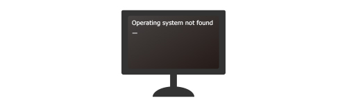 電源をいれると「Operating system not found」とエラーがでて起動しない。