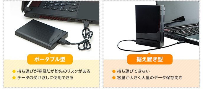 ポータブル型と据え置き型の特徴