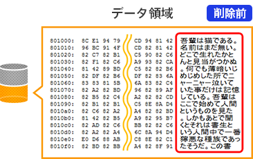 データ領域部分（削除前）