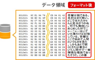 データ領域部分（フォーマット後）