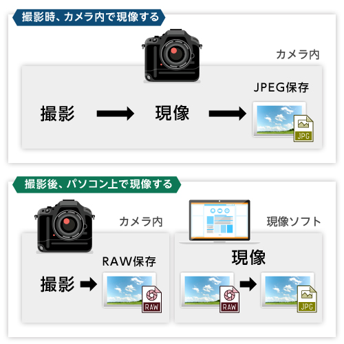 JPEG保存とRAW保存の違いと現像との関係性