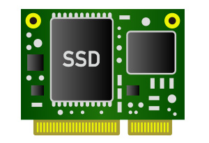 マザーボード上のmSATAの専用ソケットに直接接続されるSSD