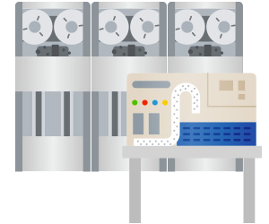 コンピュータ用テープストレージのイメージイラスト