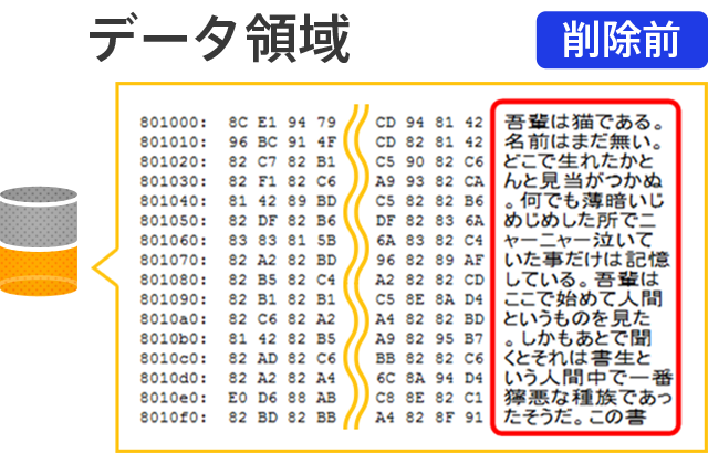 データ領域部分（削除前）