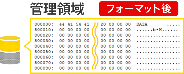 管理領域部分（フォーマット後）