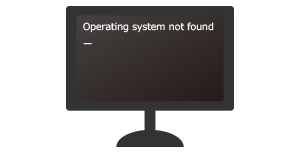 電源をいれると「Operating system not found」とエラーがでて起動しない。