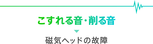 こすれる音、削る音→磁気ヘッドの故障