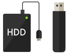 外付けHDD・USBメモリのイラスト